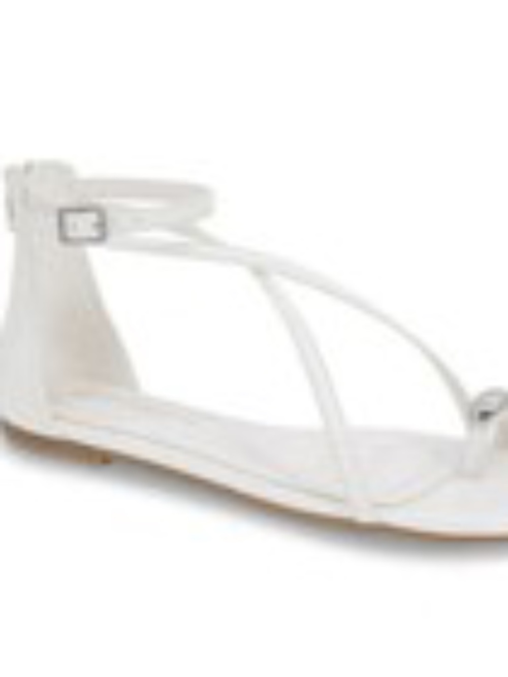 NEW BCBGeneration Kline Flat Strappy Sandles w/ Metal Toe Accent. SZ: 8.5  White